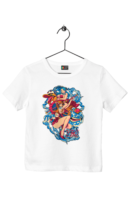 Children's t-shirt with prints One Piece Nami. Anime, cat burglar, manga, nami, one piece, straw hat pirates. 2070702