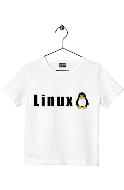Футболка дитяча з принтом "Linux". Linux, адміністратор, айті, айтішник, безкоштовна, безкоштовно, вільна, доступність, комерційна, незалежність, операційна система, ос, пінгвін, програміст, програмне забезпечення, свобода, сервер, сисадмін, система, системний адміністратор, софт, текст, чорний. 2070702