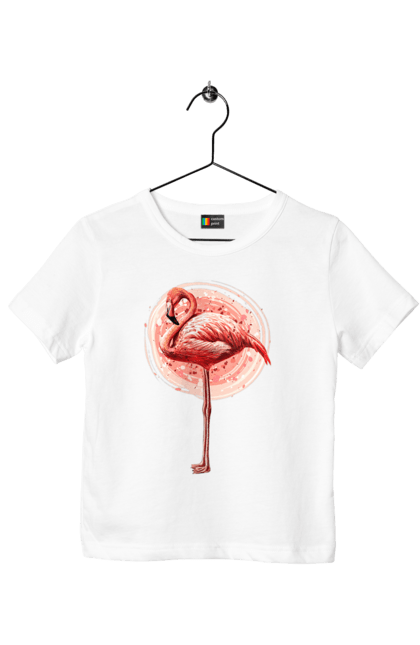 Футболка дитяча з принтом "Фламінго Арт". Рожеве фламінго, тварина, фламінго. 2070702