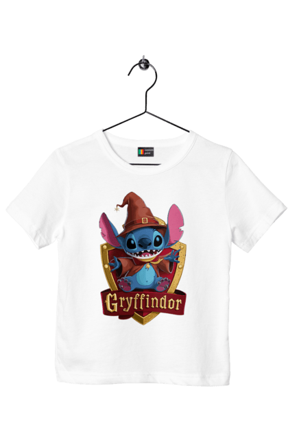 Футболка дитяча з принтом "Стіч Ґрифіндор". Gryffindor, harry potter, hogwarts, stich, гаррі поттер, грифіндор, стіч, факультет, франшиза, хогвартс. 2070702