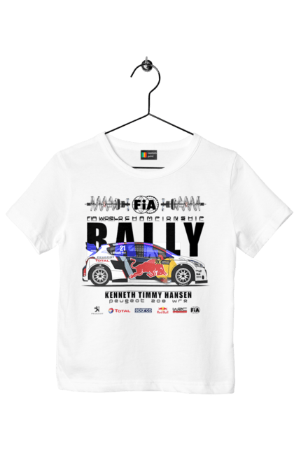 Children's t-shirt with prints Red Bull Rally. Auto, automobile, car, race, rally, rally, red bull, redbull, sport. 2070702