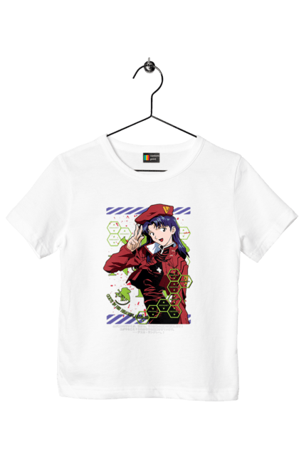 Футболка дитяча з принтом "Євангеліон Місато". Misato, neon genesis evangelion, аніме, єва, євангеліон, манга, місато, місато кацурагі, синдзі, янгол. 2070702