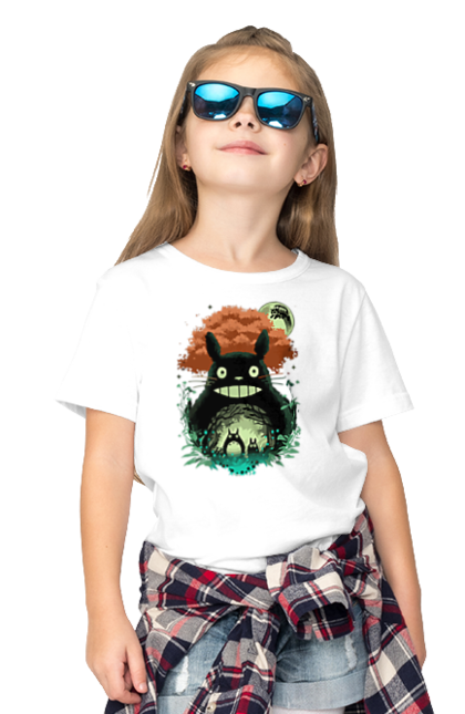 Children's t-shirt with prints Totoro. Adventures, anime, comedy drama, fantasy, film, my neighbor totoro, tv series. 2070702