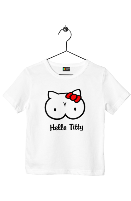 Футболка дитяча з принтом "Hello Kitty". Hello, hello kitty, kitty, дорослі, краса. PrintMarket - інтернет-магазин одягу та аксесуарів з принтами плюс конструктор принтів - створи свій унікальний дизайн
