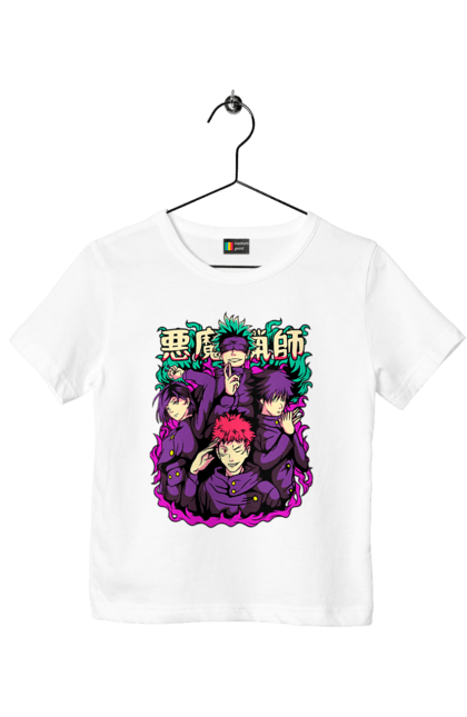 Children's t-shirt with prints Jujutsu Kaisen. Anime, dark fantasy, itadori, jujutsu kaisen, magic battle, manga, mystic, sukuna. 2070702