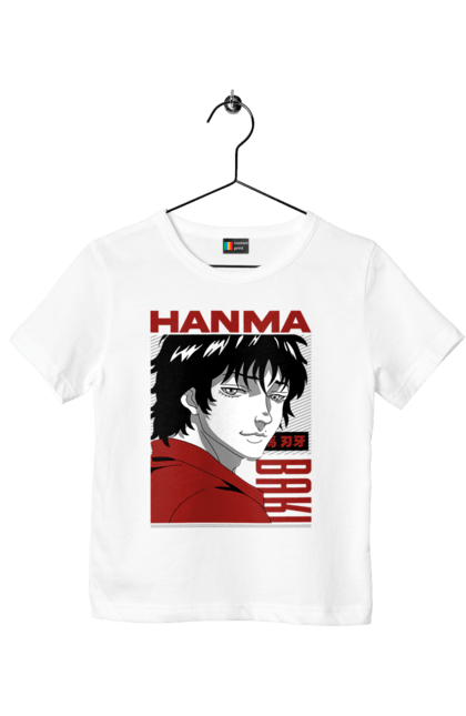 Футболка детская с принтом Боец Баки. Anime, hanma baki, manga, аниме, боевые искусства, боец баки, манга, сериал. 2070702