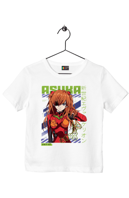 Children's t-shirt with prints Evangelion Asuka. Anime, asuka, asuka langley sorry, eva 02, evangelion, eve, kaoru, manga, ray, shinji. 2070702