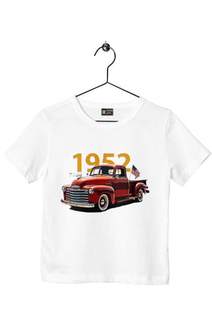 Футболка дитяча з принтом "Chevrolet 3100". Chevrolet, chevrolet 3100, авто, авто, вантажівка, пікап, шевроле. 2070702