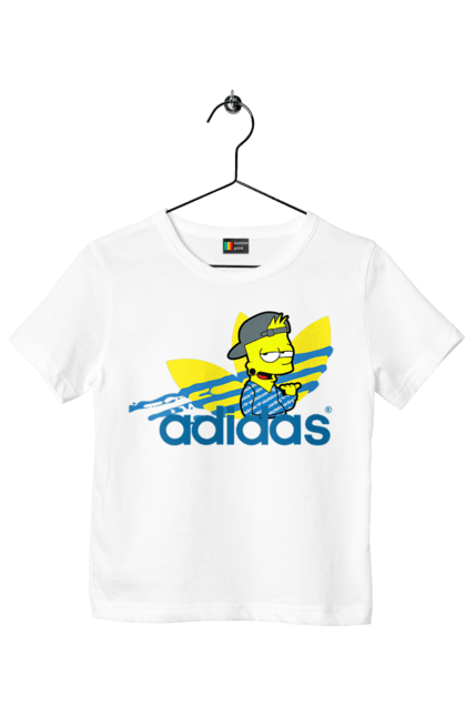 Футболка детская с принтом Adidas Барт. Adidas, bart, адидас, барт, симпсон. 2070702