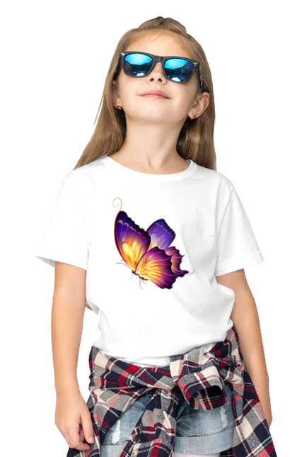 Футболка дитяча з принтом "Фіолетовий метелик". Метелик, фіолетова метелик. futbolka.stylus.ua