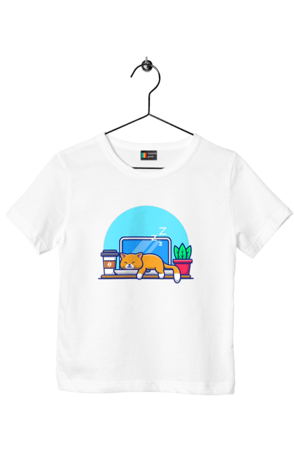 Футболка дитяча з принтом "Кіт програміст". Angular, c, css, html, it, javascript, jquery, php, python, react, svelt, vue, айтишник, айті, гумор, код, кодувати, прогер, програміст, програмісти, ти ж, ти ж програміст, тиж програміст. 2070702