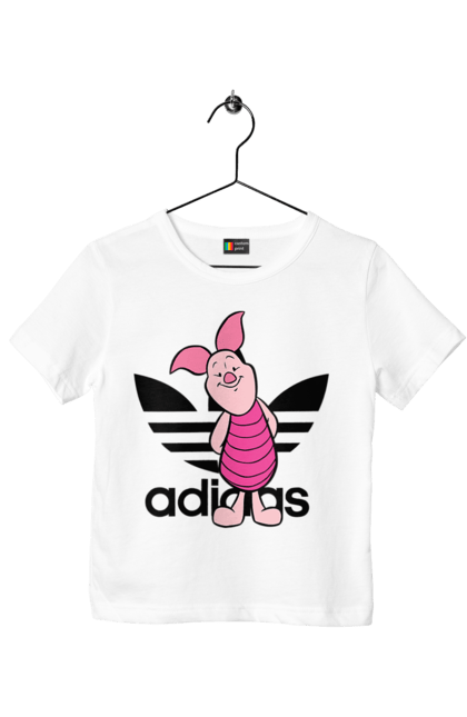 Футболка дитяча з принтом "Adidas П'ятачок". Adidas, piglet, адідас, вінні пух, мультфільм, п ятачок, п`ятачок, пятачок. 2070702