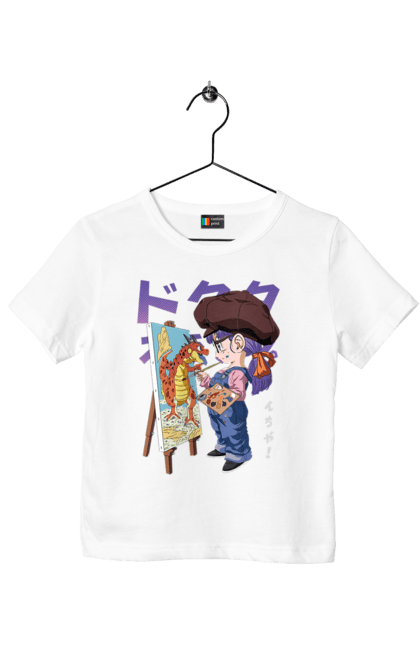 Children's t-shirt with prints Dr. Slump Arale. Android, anime, arale, arale norimaki, doctor slump, dr. slump, girl, manga, schoolgirl. 2070702