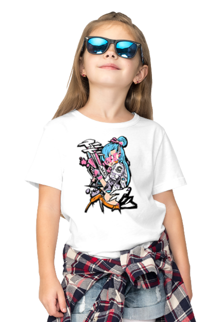 Children's t-shirt with prints Dragon Ball Bulma. Anime, bulma, dragon ball, goku, manga, tv series, vegeta. 2070702