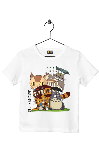 Children's t-shirt with prints Totoro. Adventures, anime, comedy drama, fantasy, film, my neighbor totoro, tv series. 2070702