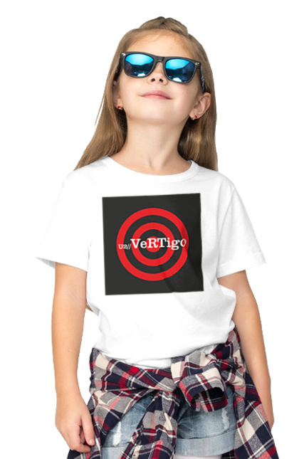 Children's t-shirt with prints Group U2. Alternative rock, dance rock, group, music, post-punk, rock, soft rock, tour, vertigo tour. 2070702