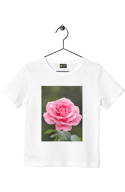 Футболка дитяча з принтом "Троянда". Жіноча, з, красива, троянда, футболка. CustomPrint.market