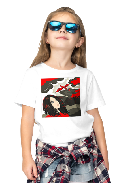 Children's t-shirt with prints Girl and dragon. Dragon, fantasy, romance, young woman. 2070702