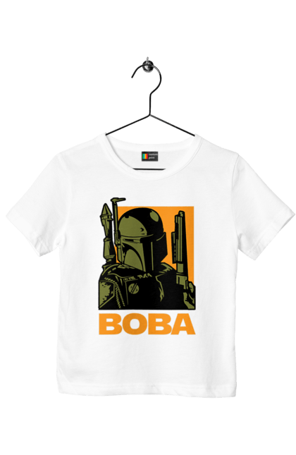 Футболка детская с принтом Боба Фетт. Boba fett, боба фетт, звездные войны, клон, охотник за головами. 2070702