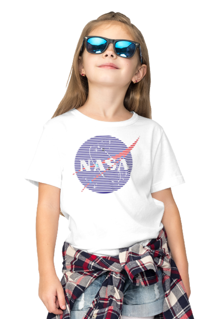 Children's t-shirt with prints NASA. Aeronautics, astronautics, aviation, nasa, research, rocket, science, space, technologies, usa. 2070702