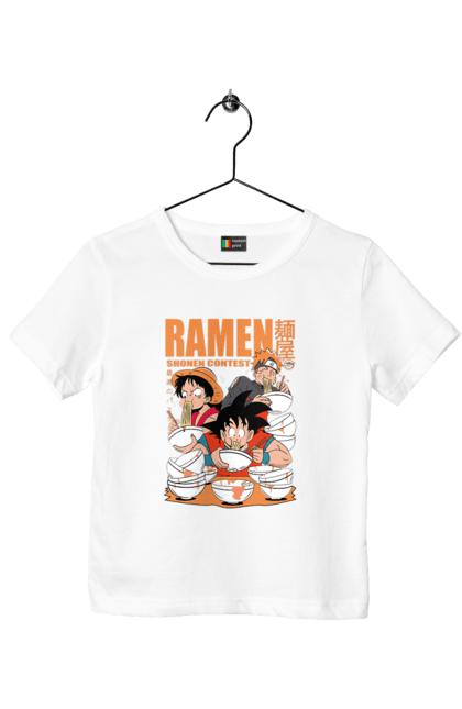 Children's t-shirt with prints Ramen. Anime, characters, food, goku, luffy, manga, naruto, ramen. 2070702