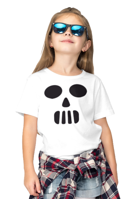 Children's t-shirt with prints Halloween pumpkin face. Costume, halloween, holiday, october, october 31, pumpkin, scary, sweets, trick or treat. 2070702