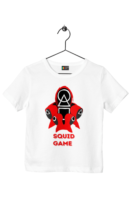 Футболка дитяча з принтом "Squid game1". Гра в кальмара, кальмар, серіал, фільм. PrintMarket - інтернет-магазин одягу та аксесуарів з принтами плюс конструктор принтів - створи свій унікальний дизайн