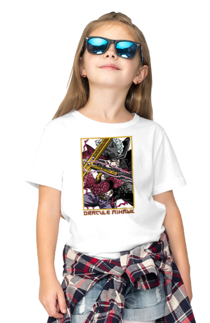 Children's t-shirt with prints One Piece Dracule Mihawk. Anime, dracule mihawk, manga, mihawk, one piece, straw hat pirates. 2070702