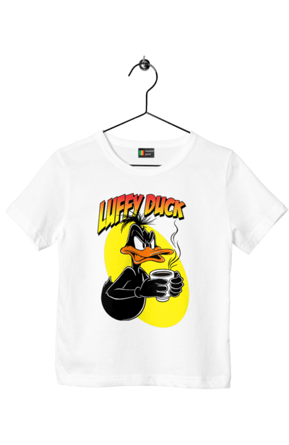 Children's t-shirt with prints Daffy Duck. Cartoon, character, daffy duck, duck, looney tunes, merrie melodies, warner brothers. 2070702