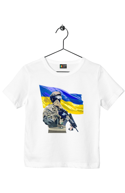 Футболка дитяча з принтом "ЗСУ | Прапор". Війна, герб, збройні сили україни, зсу, патріотична, прапор україни, русский военный корабль, україна, українська символіка, флаг. 2070702