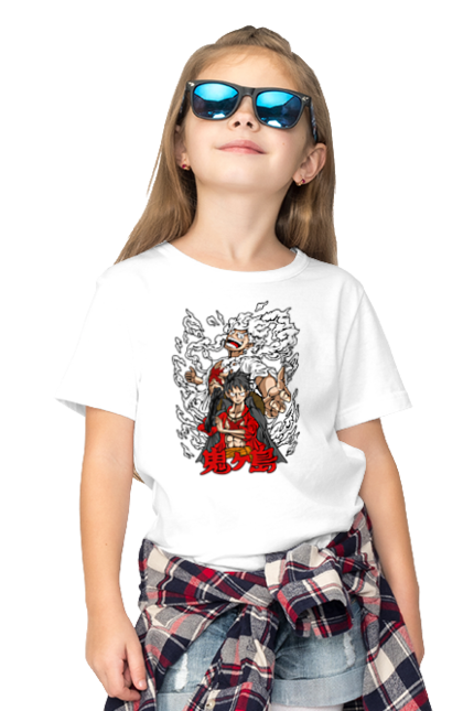 Children's t-shirt with prints One Piece Luffy. Anime, luffy, manga, monkey de luffy, one piece, pirates. 2070702