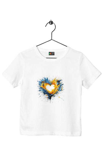 Футболка дитяча з принтом "Серце патріота". Патріотичне, прапор україни, серце, україна, українська символіка, українське. 2070702