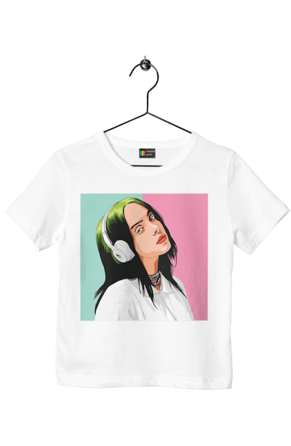 Футболка дитяча з принтом "Billie Eilish". Активістка, біллі айліш, мизукант, права, співачка, тварини. 2070702