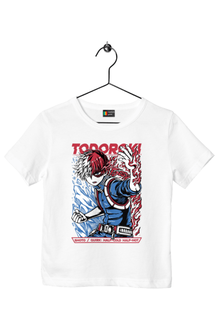 Футболка дитяча з принтом "Моя геройська академія Шьото Тодорокі". My hero academia, shoto todoroki, todoroki, академія юей, аніме, манга, моя геройська академія, тодорокі, шьото, шьото тодорокі. 2070702