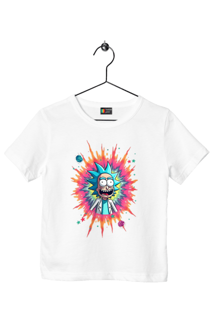 Футболка дитяча з принтом "Рік та Морті". Rick and morty, мультфільм, наукова фантастика, пригоди, рік, рік і морті, трагікомедія, чорний гумор. 2070702