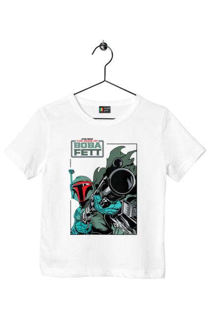 Children's t-shirt with prints Boba Fett. Bob fett, boba fett, clone, head hunter, star wars. 2070702