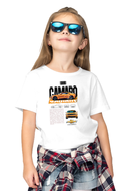 Children's t-shirt with prints Chevrolet Camaro. Auto, automobile, camaro, car, chevrolet, chevrolet camaro. 2070702