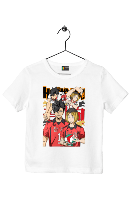 Футболка дитяча з принтом "Волейбол!! Куроо та Кенма". Haikyu, kenma, kuroo, аніме, волейбол, кенма, куроо, манга. 2070702