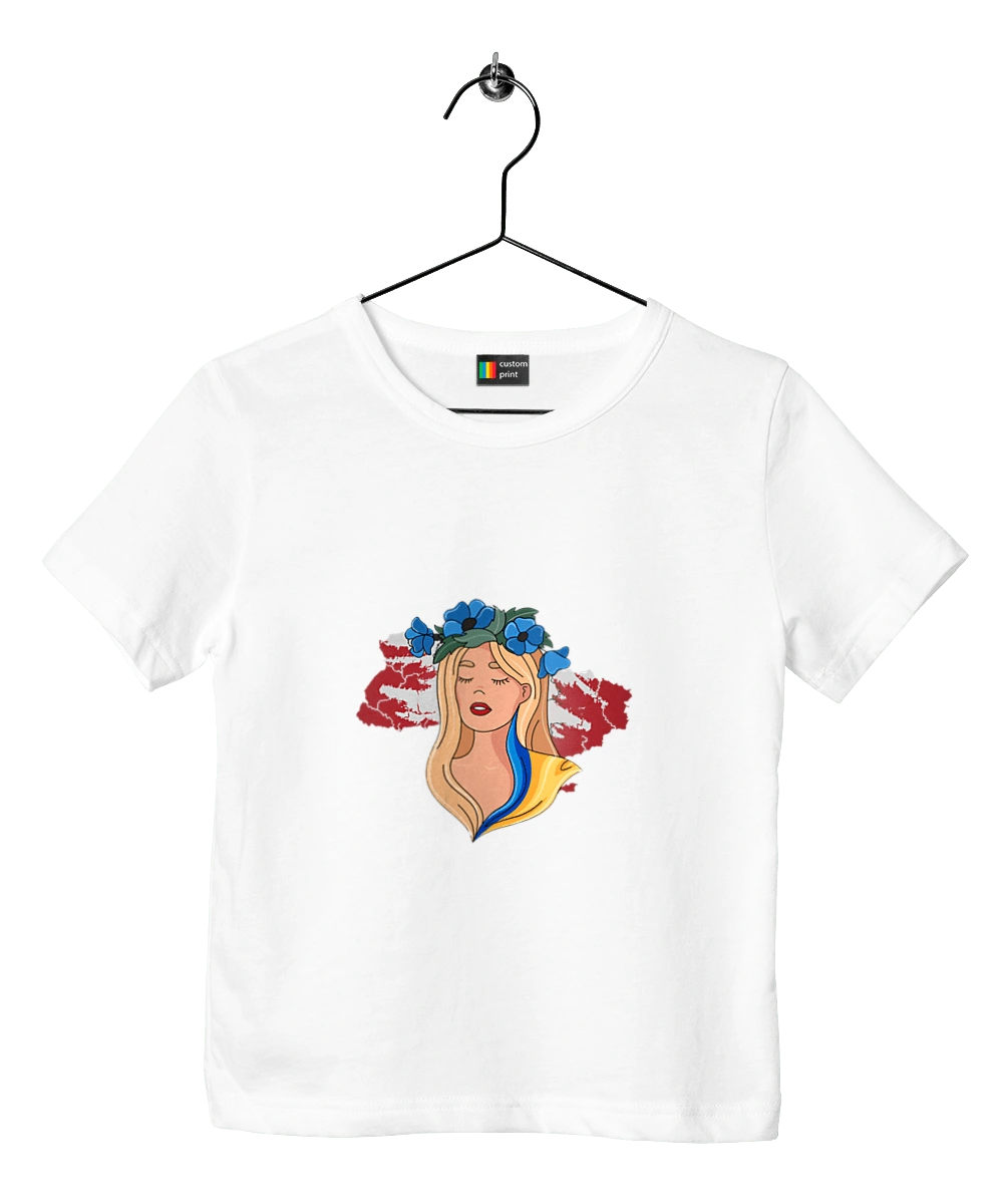 Girl on the map of Ukraine