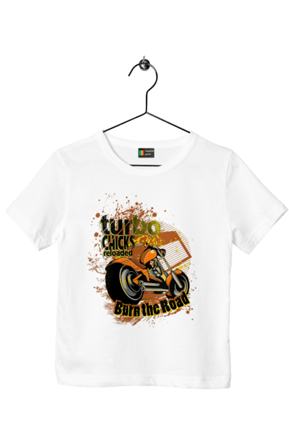 Футболка дитяча з принтом "Мопед Турбо". Їзда, мопед, швидкість. 2070702