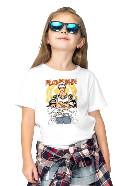 Children's t-shirt with prints One Piece Trafalgar Law. Anime, manga, one piece, straw hat pirates, trafalgar law. 2070702