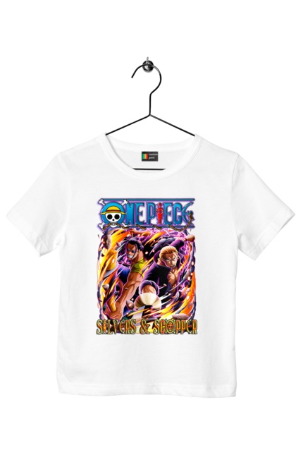 Children's t-shirt with prints One Piece Silvers and Scopper. Anime, manga, one piece, pirates, scopper, scopper gaban, silvers, silvers rayleigh. 2070702