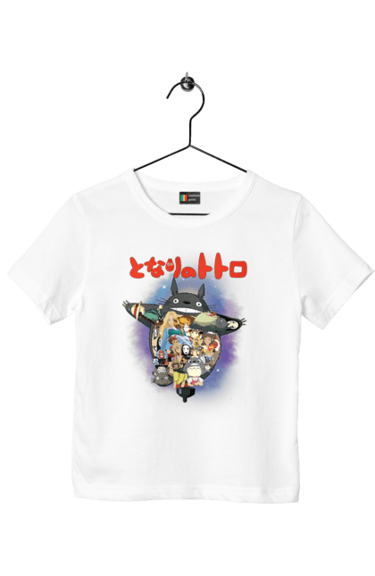 Children's t-shirt with prints Totoro. Adventures, anime, comedy drama, fantasy, film, my neighbor totoro, tv series. 2070702