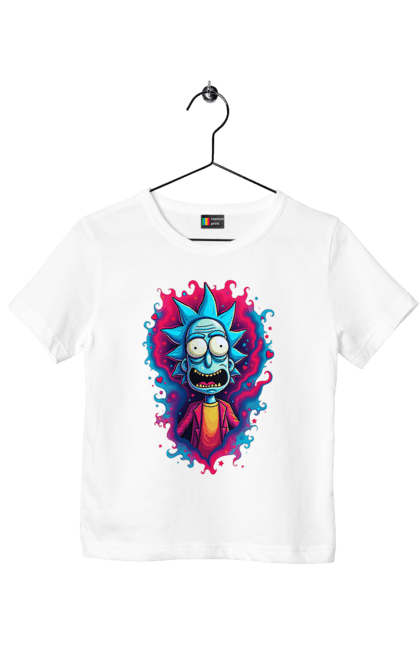 Футболка дитяча з принтом "Рік та Морті". Rick and morty, мультфільм, наукова фантастика, пригоди, рік, рік і морті, трагікомедія, чорний гумор. 2070702