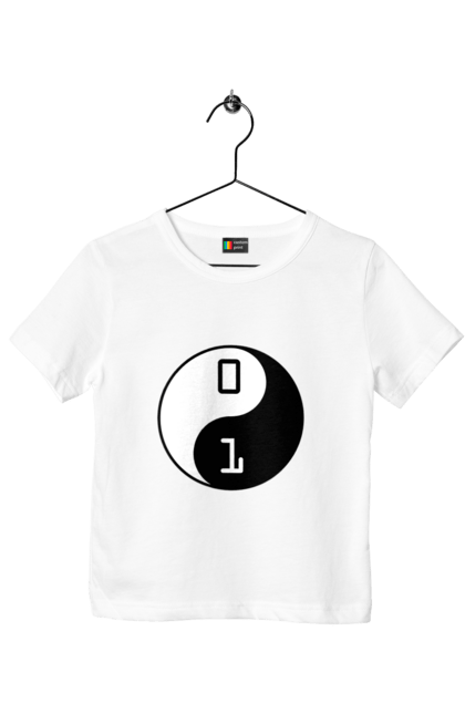 Футболка дитяча з принтом "Інь Янь". Angular, c, css, html, it, javascript, jquery, php, python, react, svelt, vue, айтишник, айті, гумор, код, кодувати, прогер, програміст, програмісти, ти ж, ти ж програміст, тиж програміст. 2070702