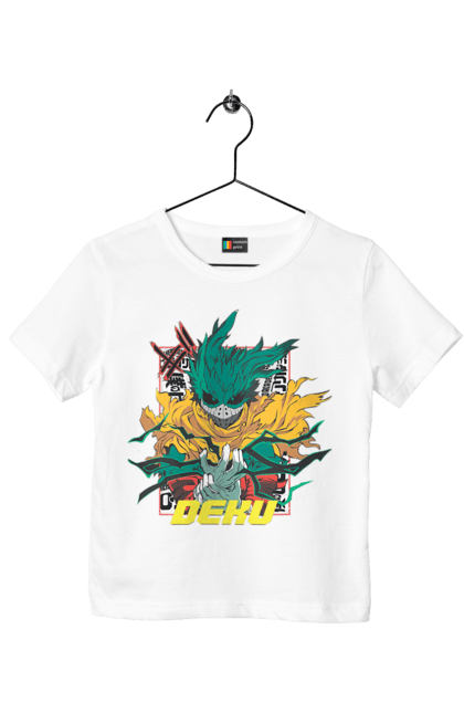 Футболка дитяча з принтом "Моя академія героїв Мідорія". Izuku, midoriya, my hero academia, аніме, ізуку мідорія, манга, мідорія, моя геройська академія. 2070702