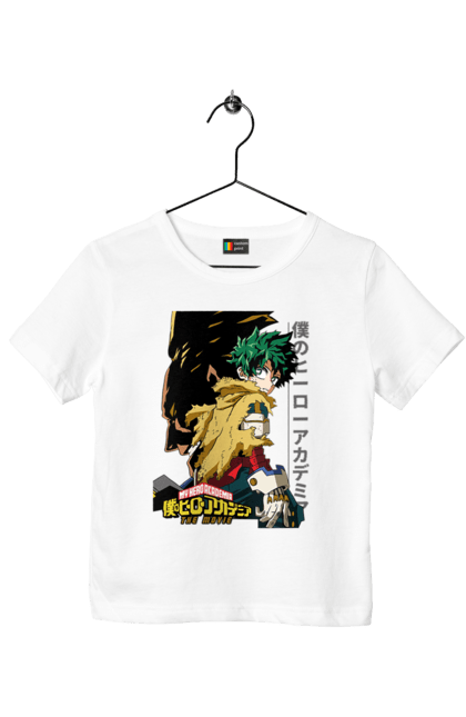 Футболка дитяча з принтом "Моя академія героїв Мідорія". Izuku, midoriya, my hero academia, аніме, ізуку мідорія, манга, мідорія, моя геройська академія. 2070702