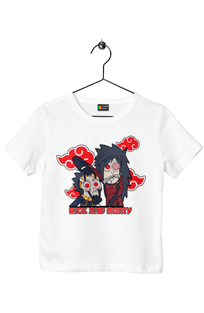Children's t-shirt with prints Rick and Morty. Adventures, black humor, cartoon, naruto, rick, rick and morty, sci-fi, tragicomedy. 2070702