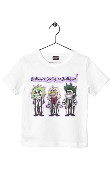 Футболка дитяча з принтом "Бітлджюс". Beetlejuice, ghost, tim burton, warner bros, бітлджюс, жах, комедія, привид, тім бертон, фільм. 2070702