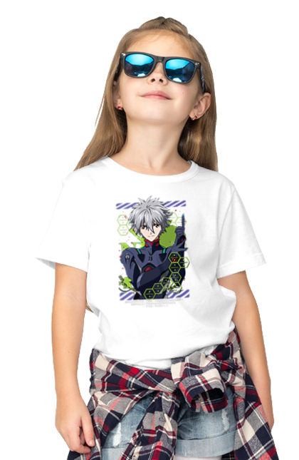 Children's t-shirt with prints Evangelion Kaworu. Anime, evangelion, eve, kaworu, kaworu nagisa, manga, neon genesis evangelion, nerve, tv series. 2070702